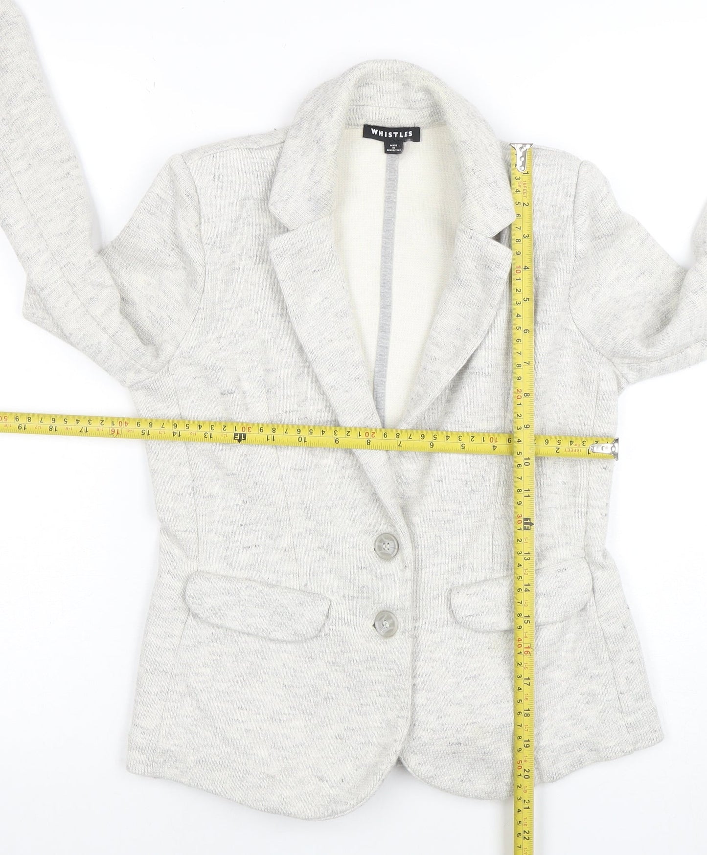 Whistles Womens Beige Cotton Blend Two-Button Blazer UK 6