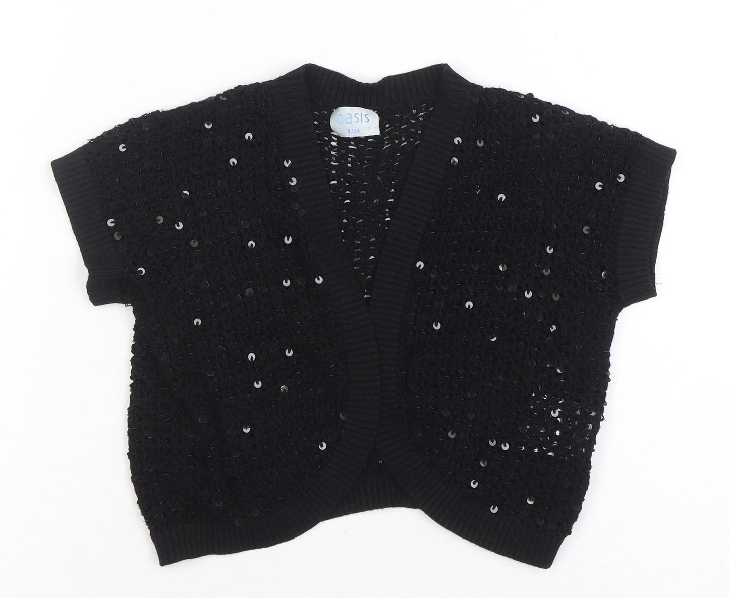 Womens UK Size 8 Oasis Black Cardigan Jumper