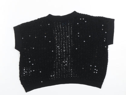 Womens UK Size 8 Oasis Black Cardigan Jumper