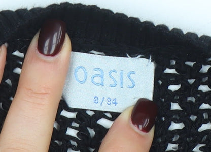 Womens UK Size 8 Oasis Black Cardigan Jumper