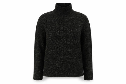 Select Women's Black Roll Neck Glitter Knit Jumper Size 16