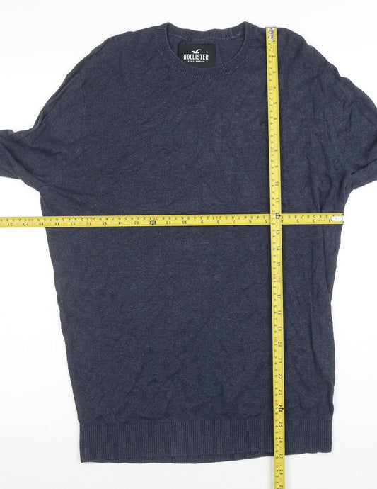 Mens UK Size L Hollister Blue Pullover Jumper