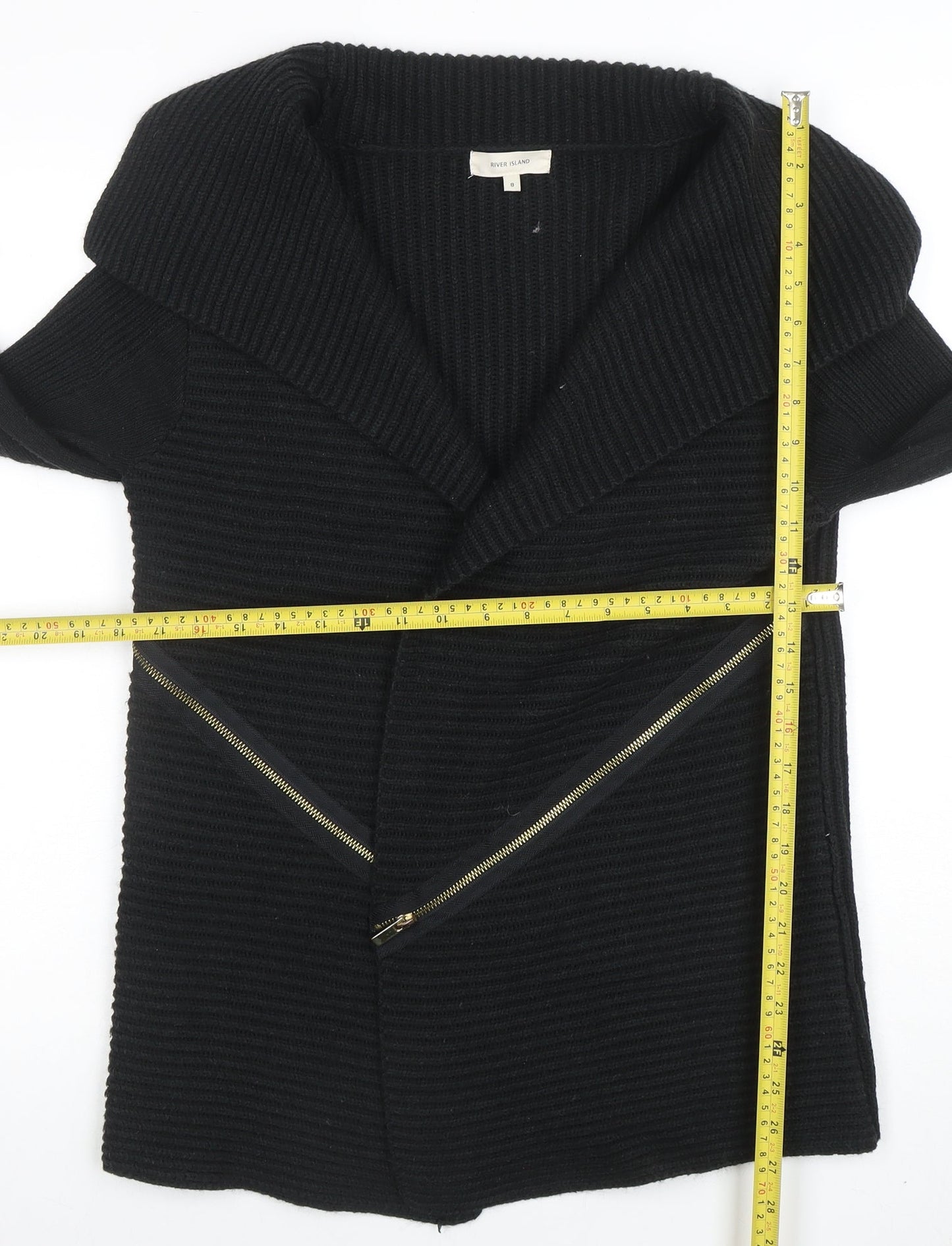 Womens UK Size 8 River Island Black Cardigan Jumper
