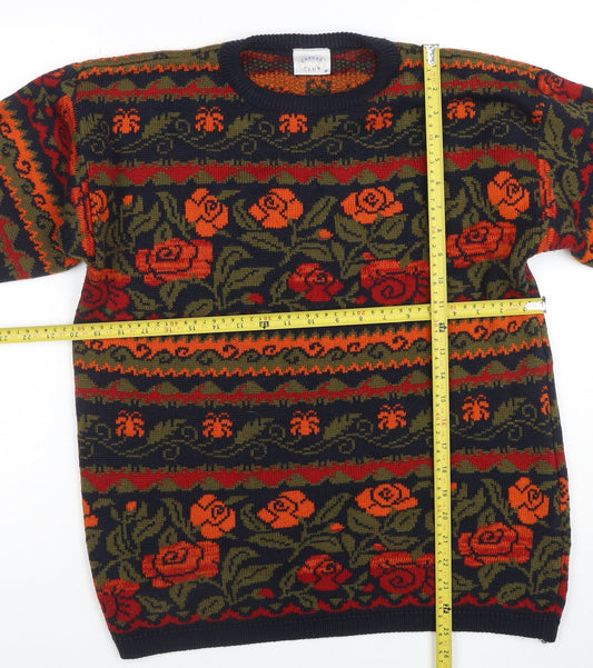 Womens UK Size M Casual Club Multicoloured Pullover Jumper