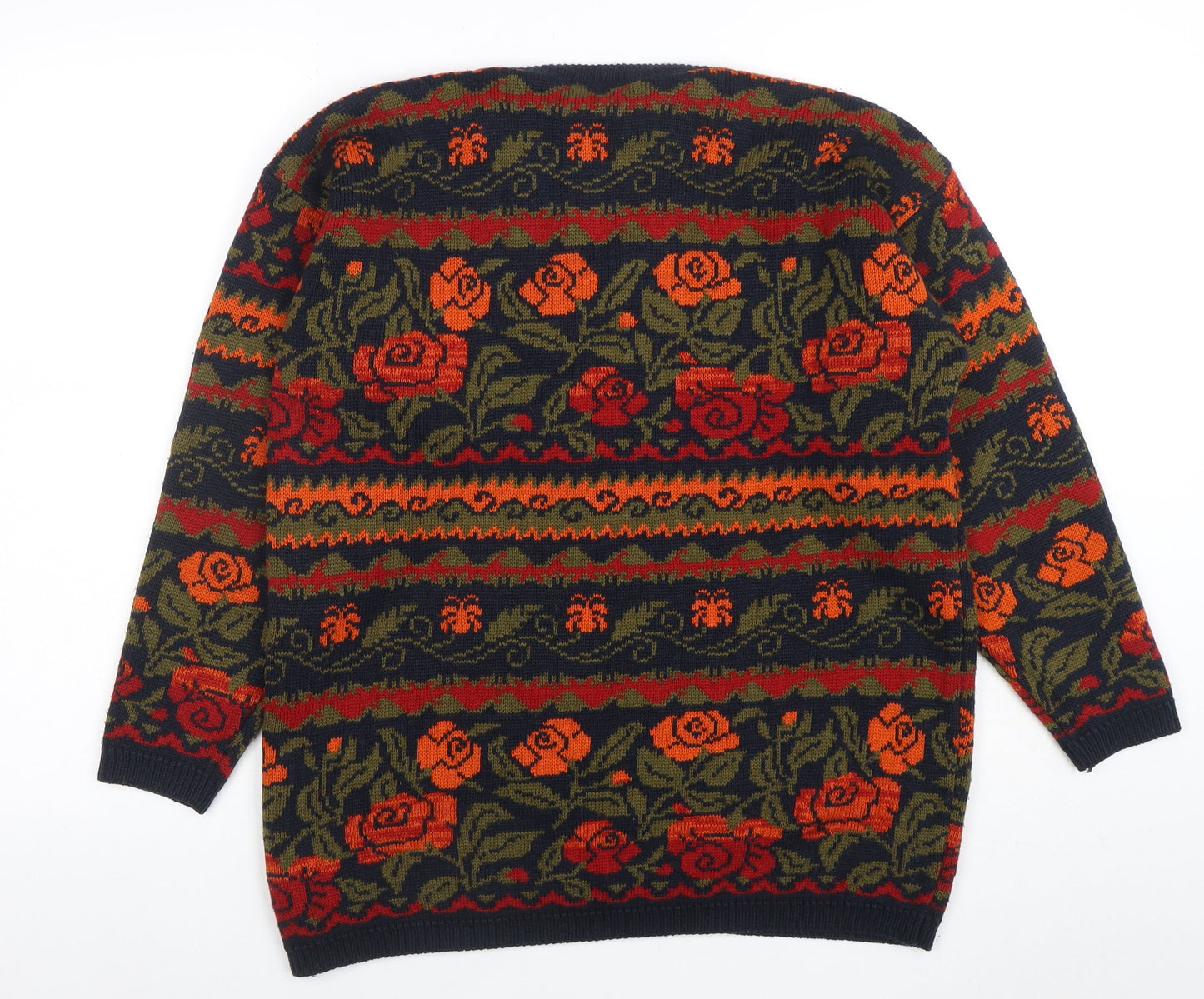 Womens UK Size M Casual Club Multicoloured Pullover Jumper