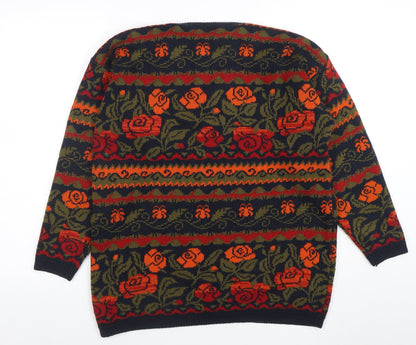Womens UK Size M Casual Club Multicoloured Pullover Jumper