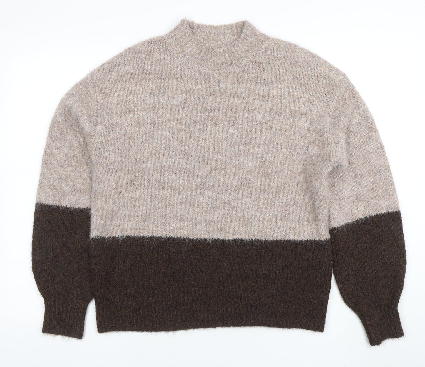 Womens UK Size S Pieces Beige Pullover Jumper