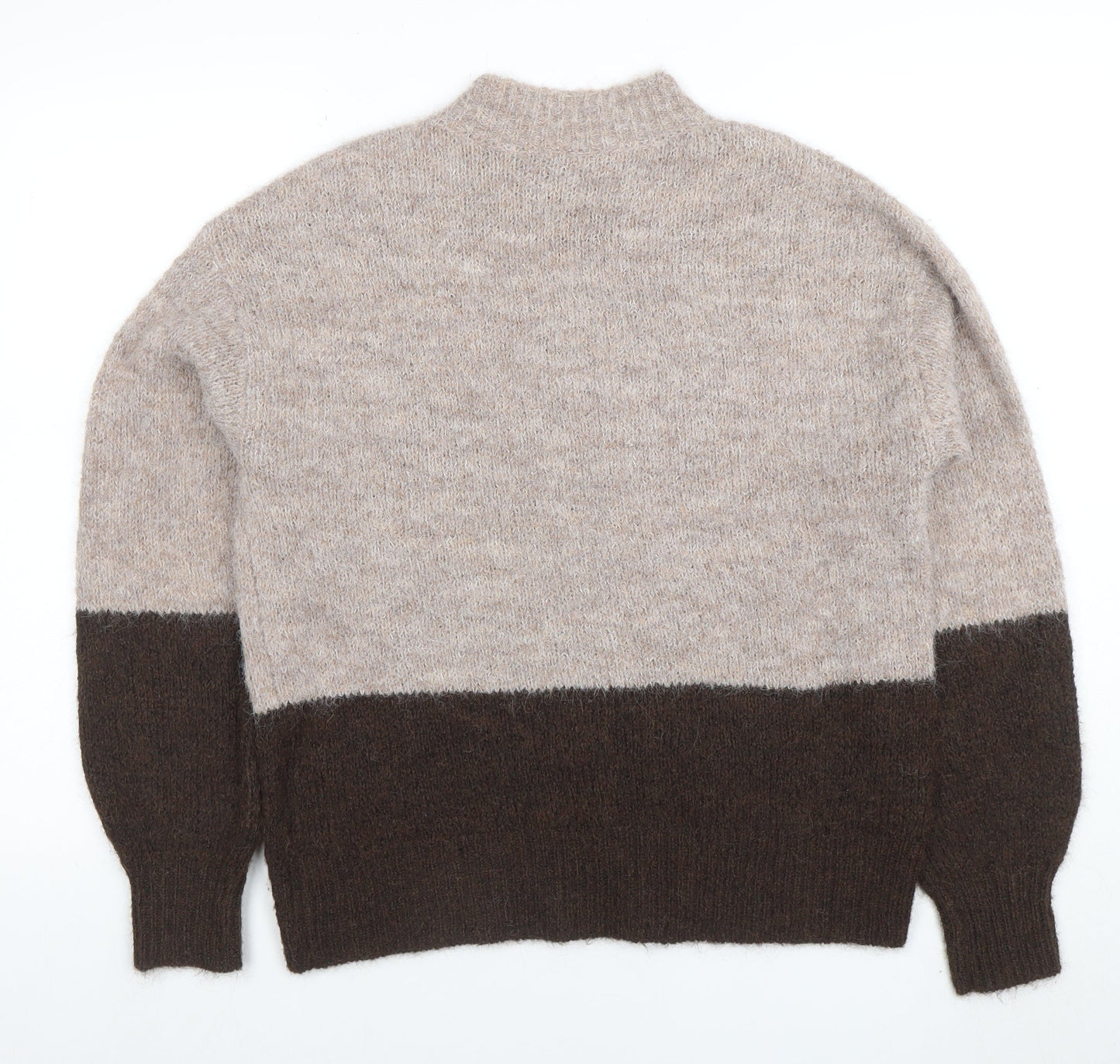 Womens UK Size S Pieces Beige Pullover Jumper