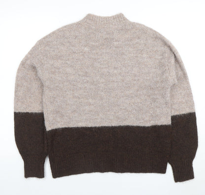 Womens UK Size S Pieces Beige Pullover Jumper