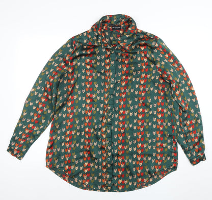 Womens UK Size 10 PRETTYLITTLETHING Green Classic Button-Up