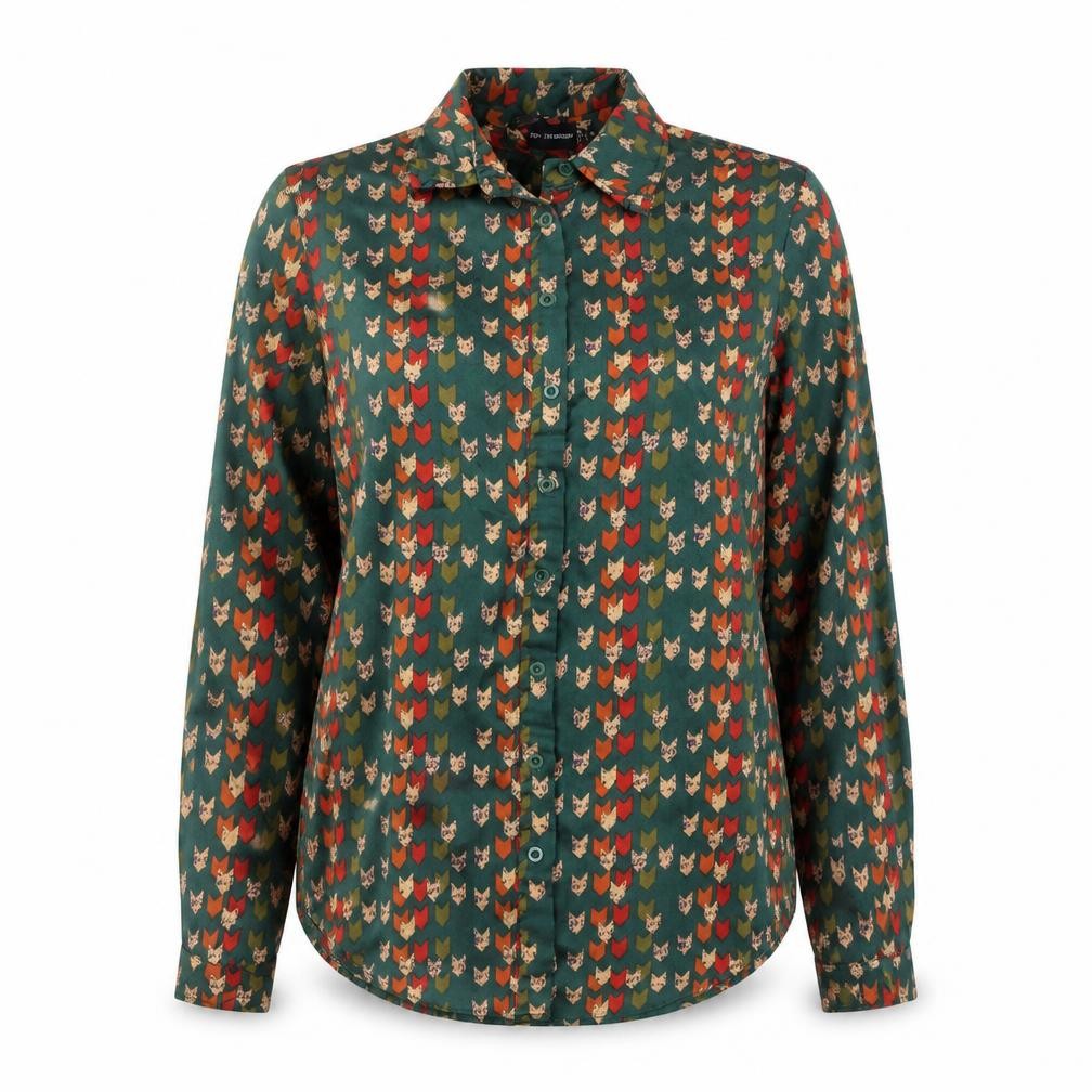 Womens UK Size 10 PRETTYLITTLETHING Green Classic Button-Up
