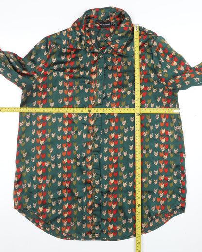 Womens UK Size 10 PRETTYLITTLETHING Green Classic Button-Up
