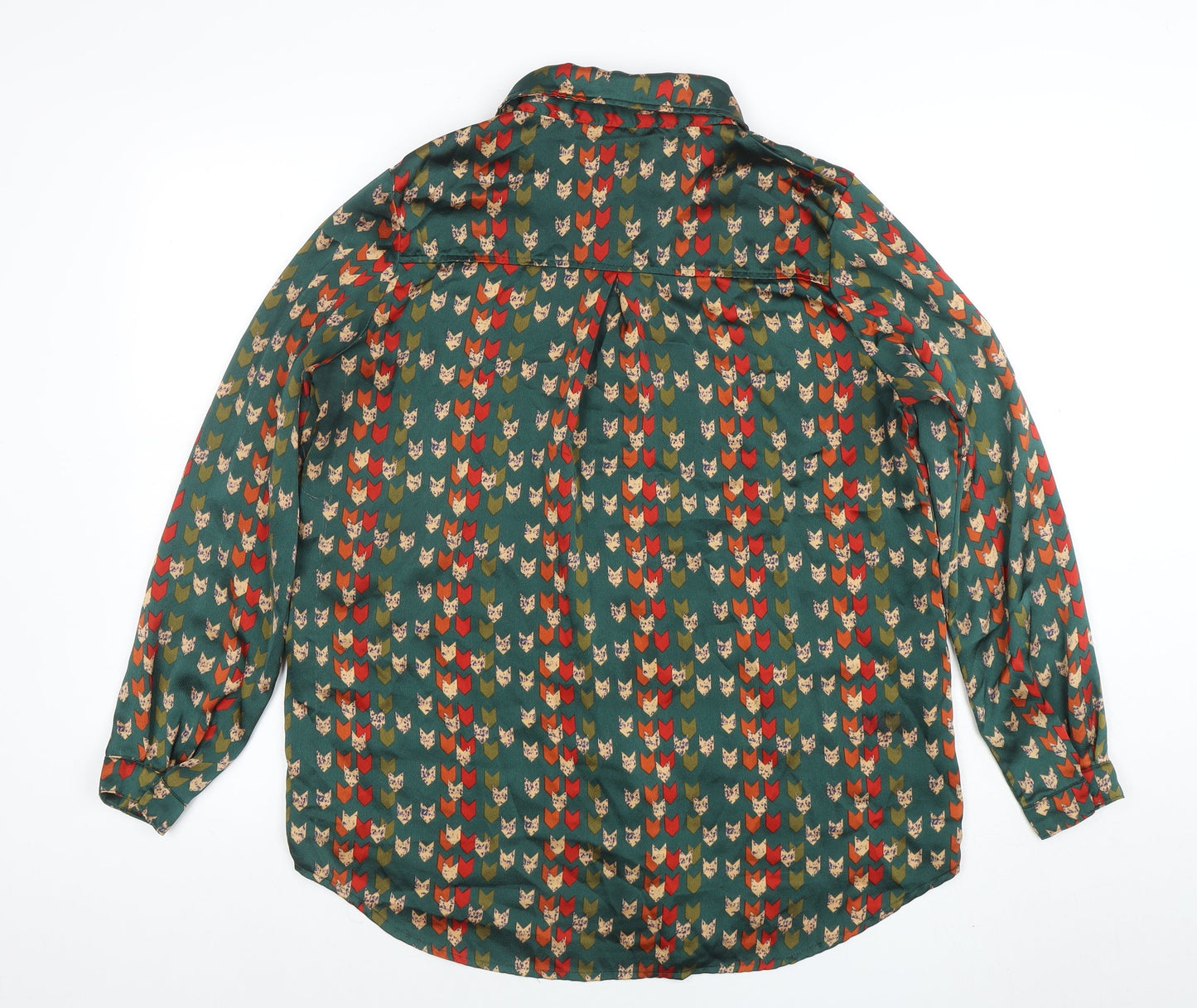Womens UK Size 10 PRETTYLITTLETHING Green Classic Button-Up