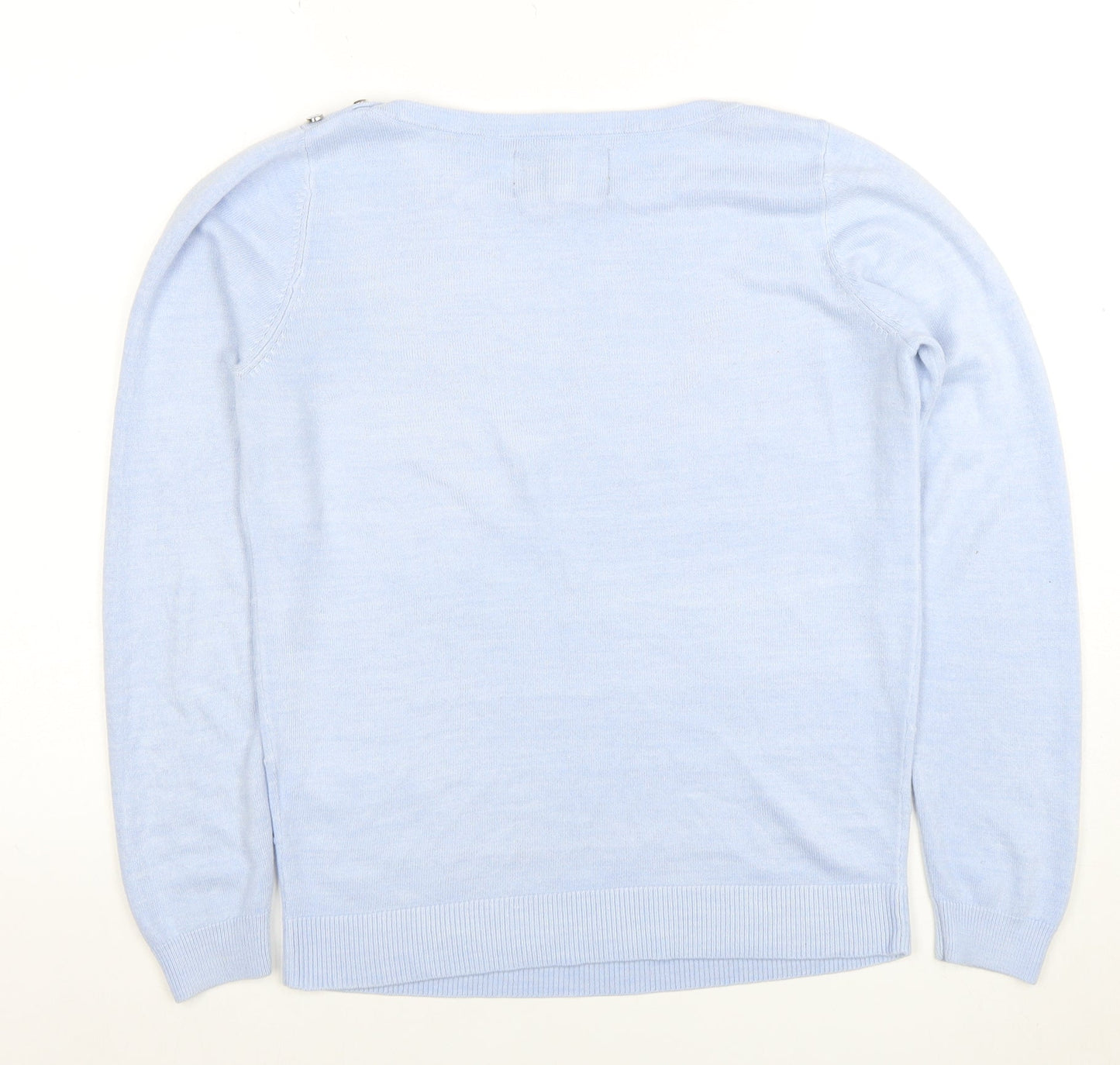 Maine New England Women's Blue Cotton Boat Neck Jumper Size 12