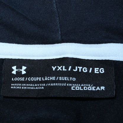 Under Armour Boys Black YXL Full Zip Hoodie Fleece ColdGear