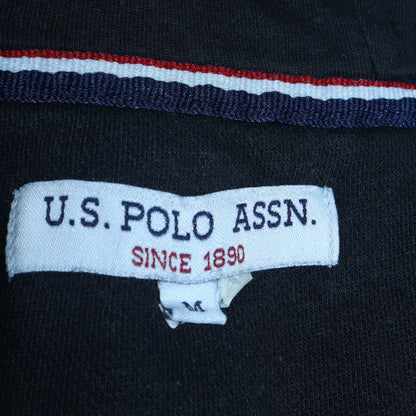 Mens UK Size M U.S. Polo Assn. Black 1/2 Zip Hoodie