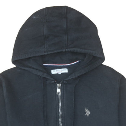Mens UK Size M U.S. Polo Assn. Black 1/2 Zip Hoodie