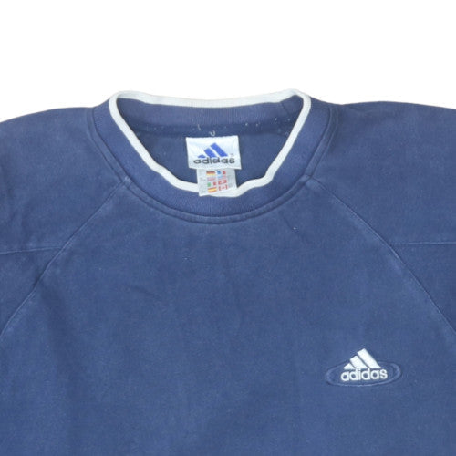 Mens UK Size M adidas Blue Pullover Sweatshirt