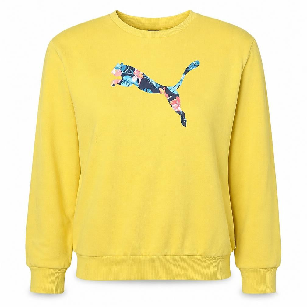 Womens UK Size S PUMA Yellow Pullover Sweatshirt