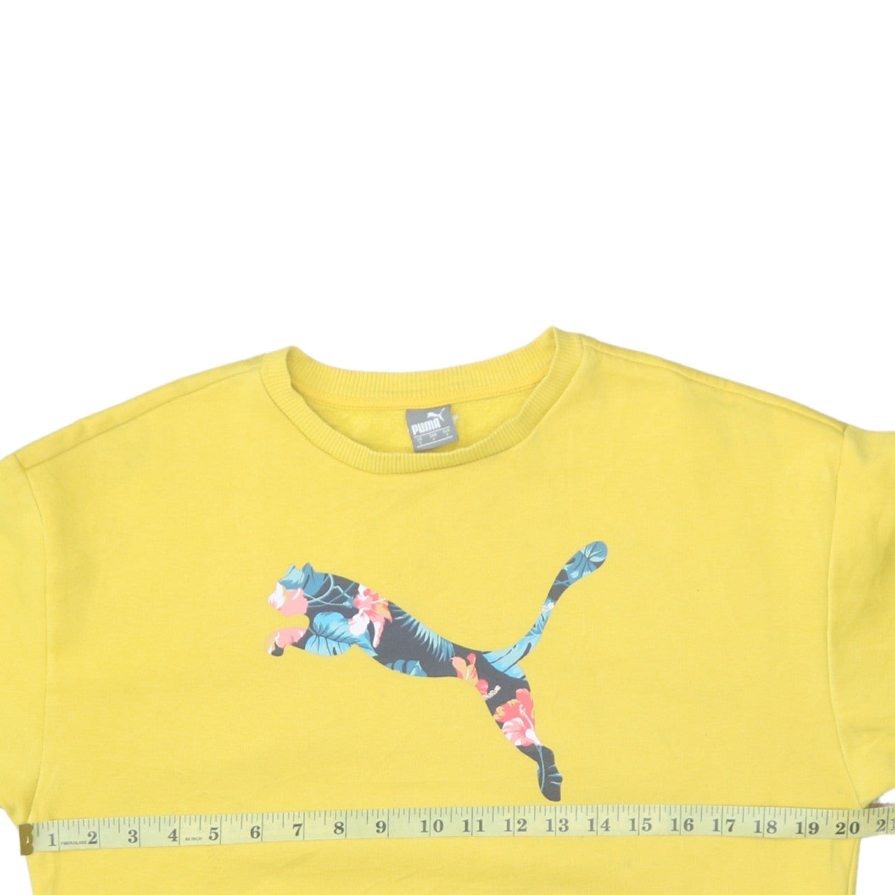 Womens UK Size S PUMA Yellow Pullover Sweatshirt