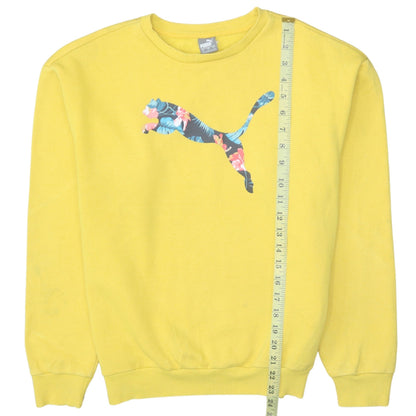 Womens UK Size S PUMA Yellow Pullover Sweatshirt