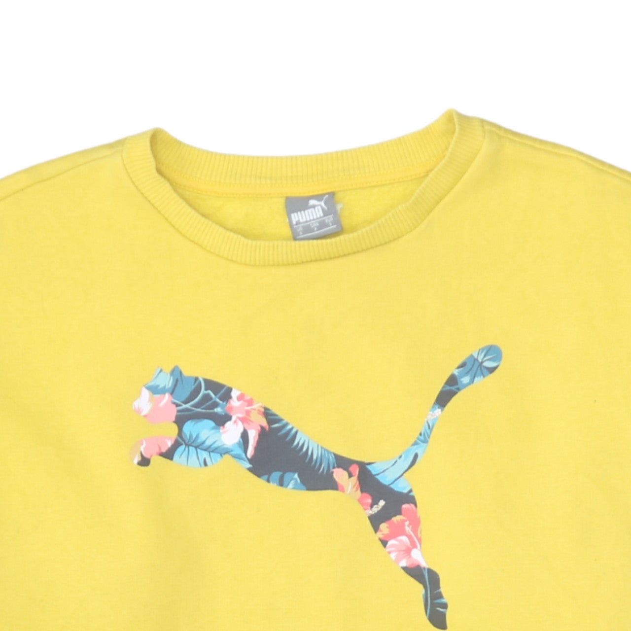 Womens UK Size S PUMA Yellow Pullover Sweatshirt