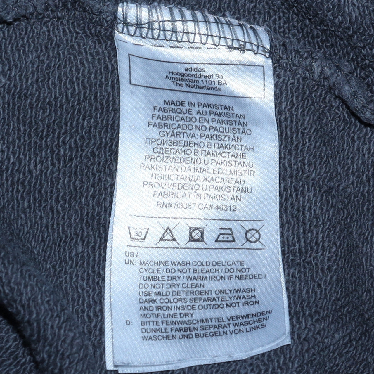 Mens UK Size M adidas Grey Pullover Hoodie