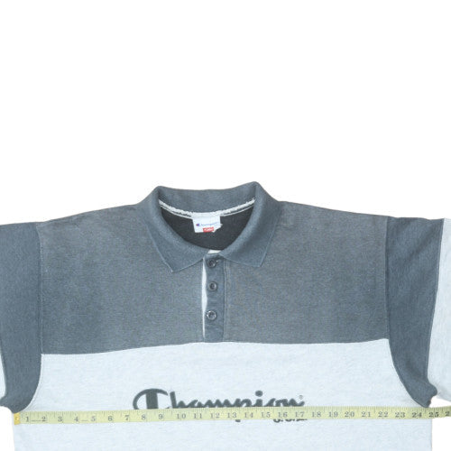 Mens UK Size XL Champion Grey Henley Sweatshirt