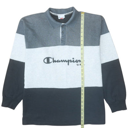 Mens UK Size XL Champion Grey Henley Sweatshirt