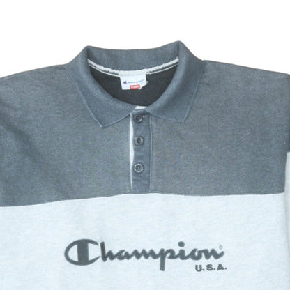 Mens UK Size XL Champion Grey Henley Sweatshirt
