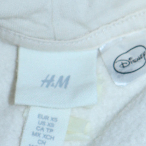 Womens UK Size XS H&M White Pullover Hoodie