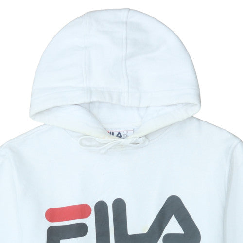 Mens UK Size M FILA White Pullover Hoodie