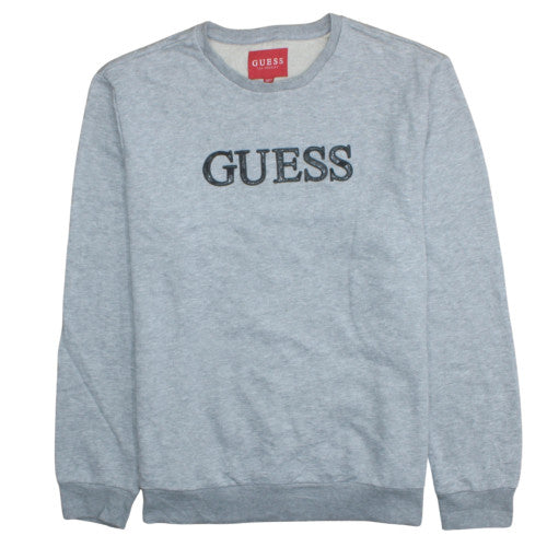 Mens UK Size 2XL GUESS Grey Pullover Sweatshirt