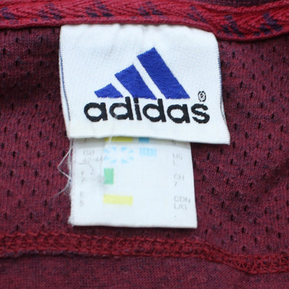 Adidas Men's Red Crew Neck Short Sleeve Cotton Blend T-Shirt Size L