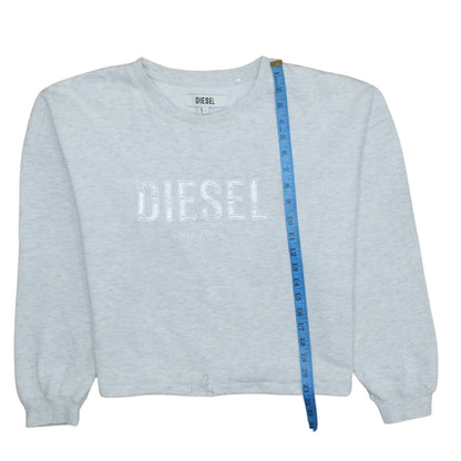 Womens UK Size L Diesel Grey Pullover Sweatshirt