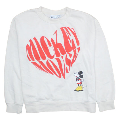Womens UK Size 12/14 Disney White Pullover Sweatshirt