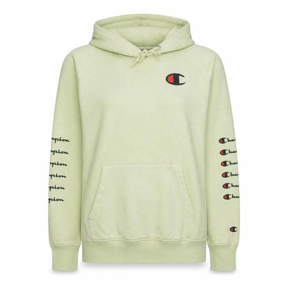 Champion Women's Yellow Pullover Hoodie Small Cotton Logo Jumper