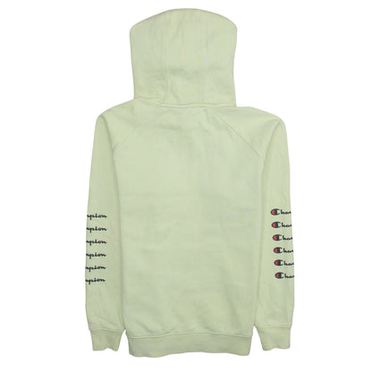 Champion Women's Yellow Pullover Hoodie Small Cotton Logo Jumper