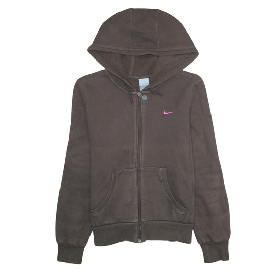 Womens UK Size M Nike Brown Full Zip Hoodie