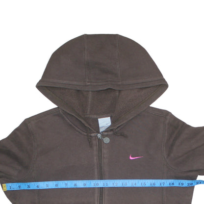 Womens UK Size M Nike Brown Full Zip Hoodie