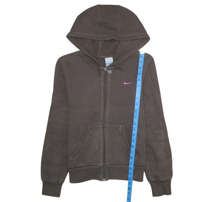 Womens UK Size M Nike Brown Full Zip Hoodie