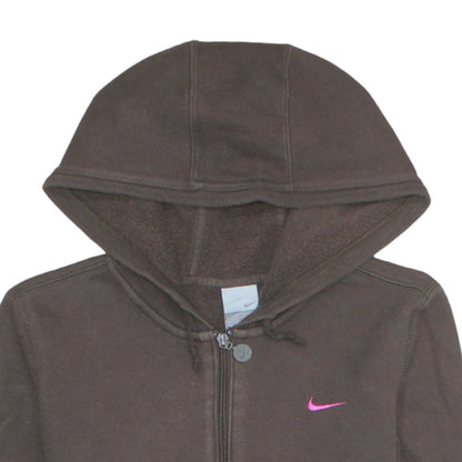 Womens UK Size M Nike Brown Full Zip Hoodie
