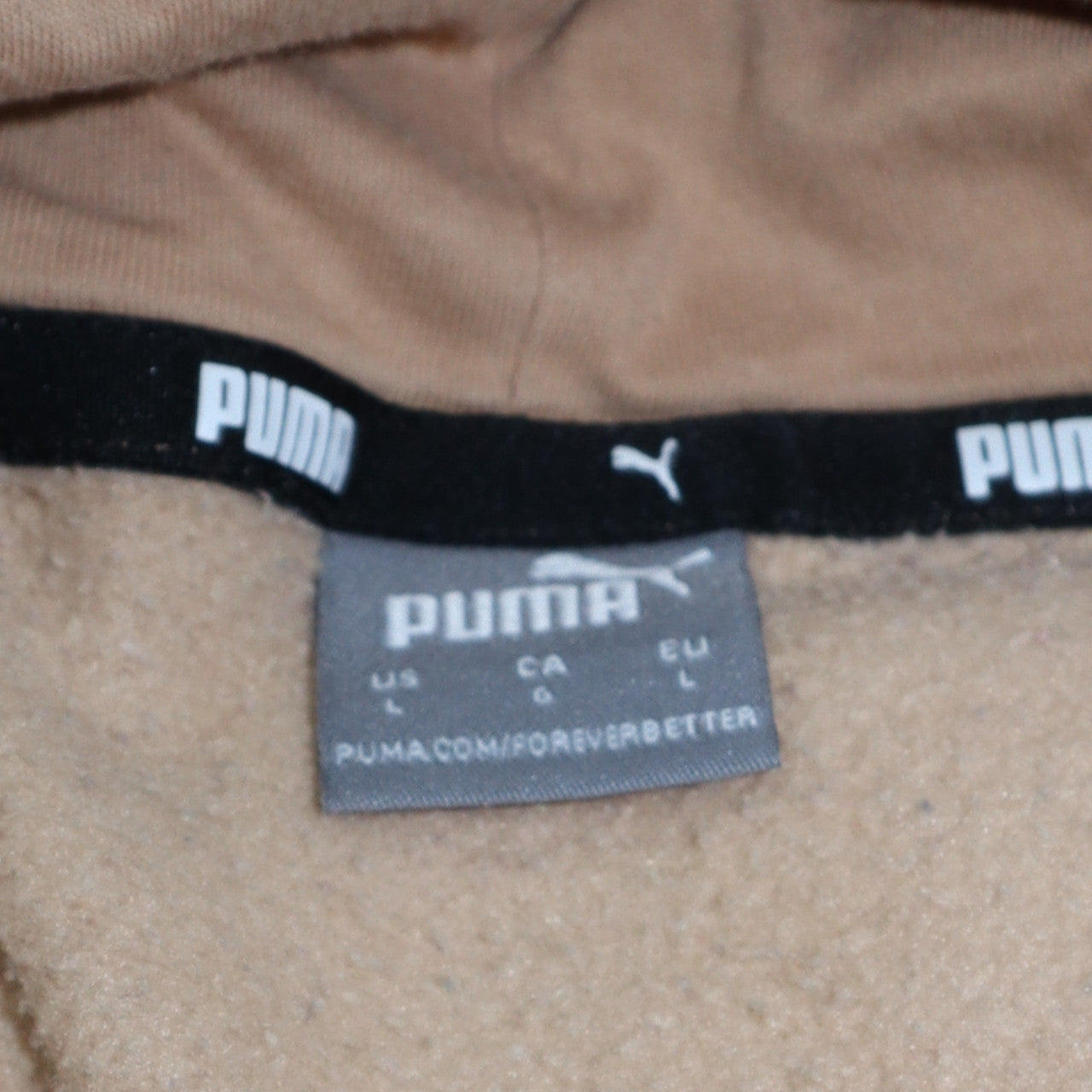 Womens UK Size L PUMA Beige Pullover Hoodie
