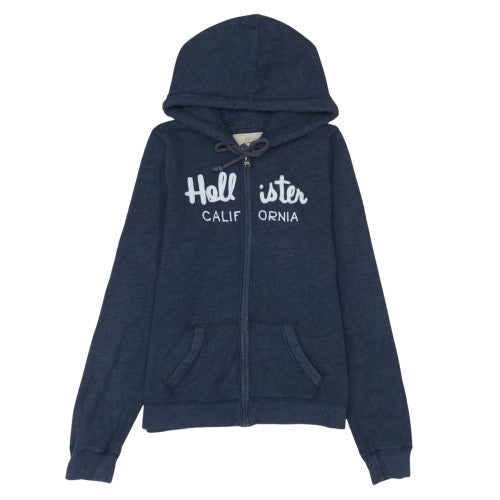 Womens UK Size 14 Hollister Blue Full Zip Hoodie
