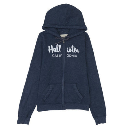 Womens UK Size 14 Hollister Blue Full Zip Hoodie