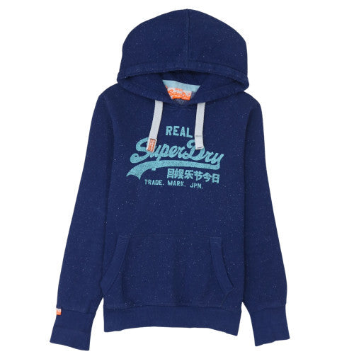 Womens UK Size M Superdry Blue Pullover Hoodie