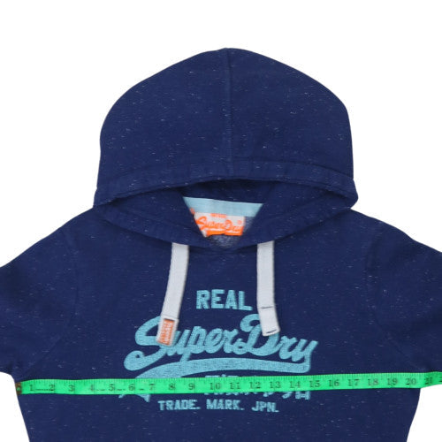 Womens UK Size M Superdry Blue Pullover Hoodie