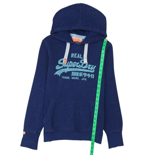 Womens UK Size M Superdry Blue Pullover Hoodie