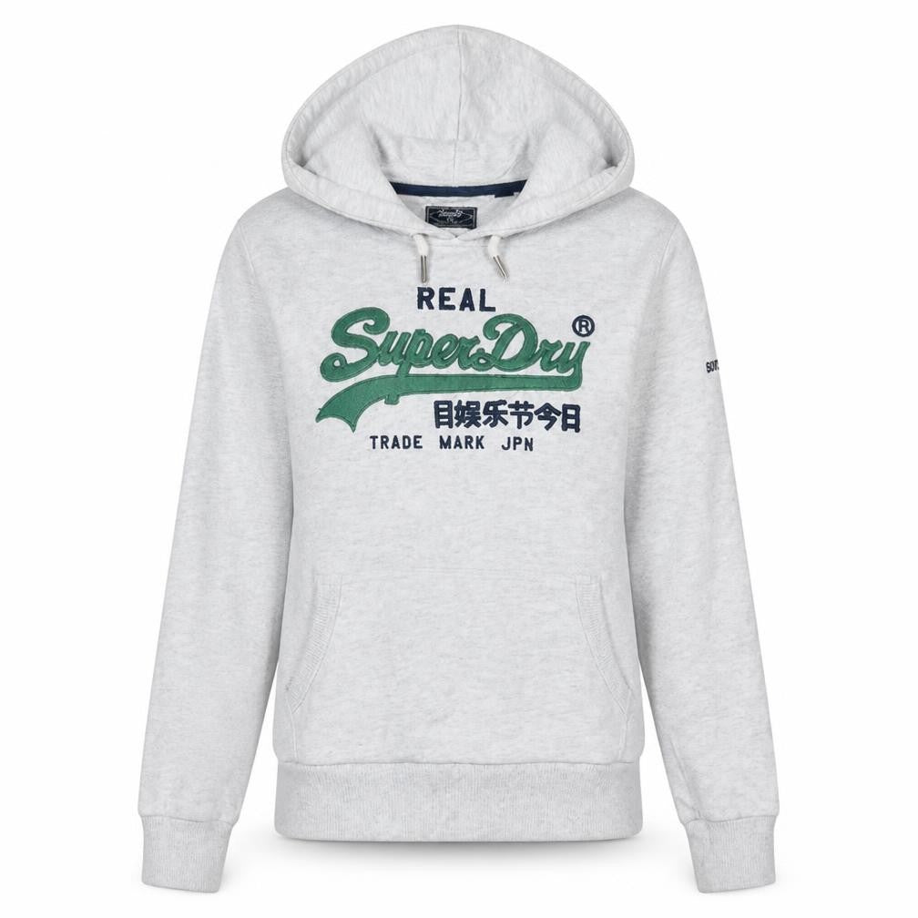 Womens UK Size M Superdry Grey Pullover Hoodie