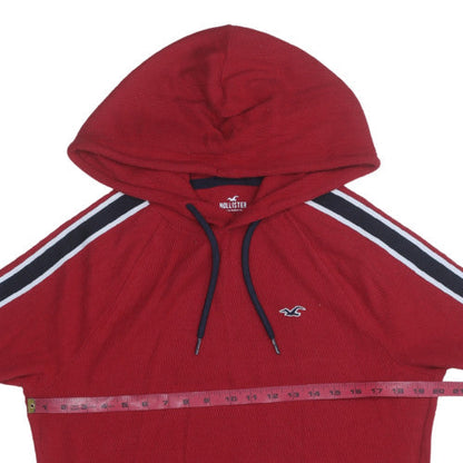Womens UK Size M Hollister Red Pullover Hoodie